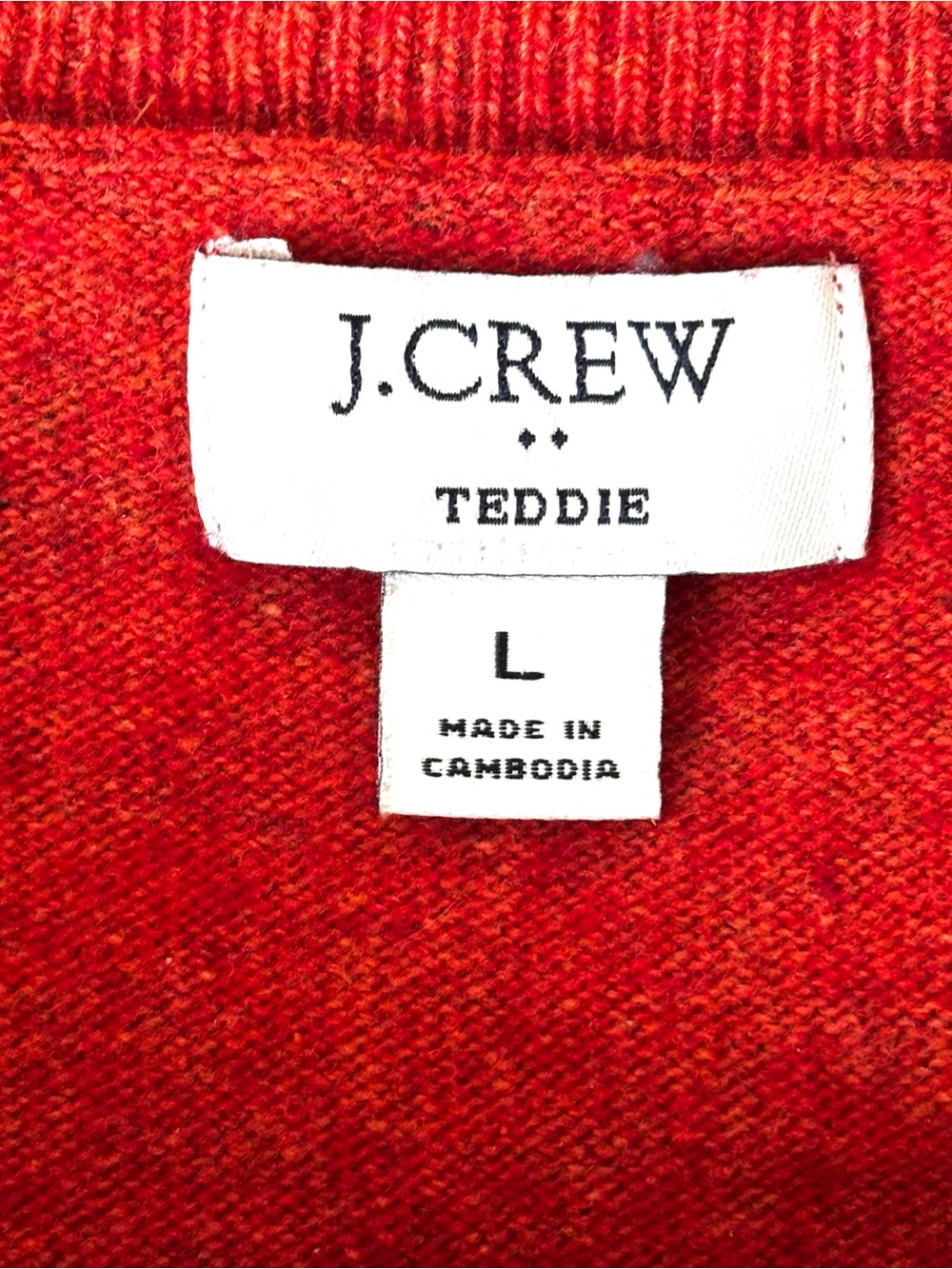 J.Crew Cotton-Wool Blend Teddie Sweater Burnt Orange Size L - Picture 3 of 4